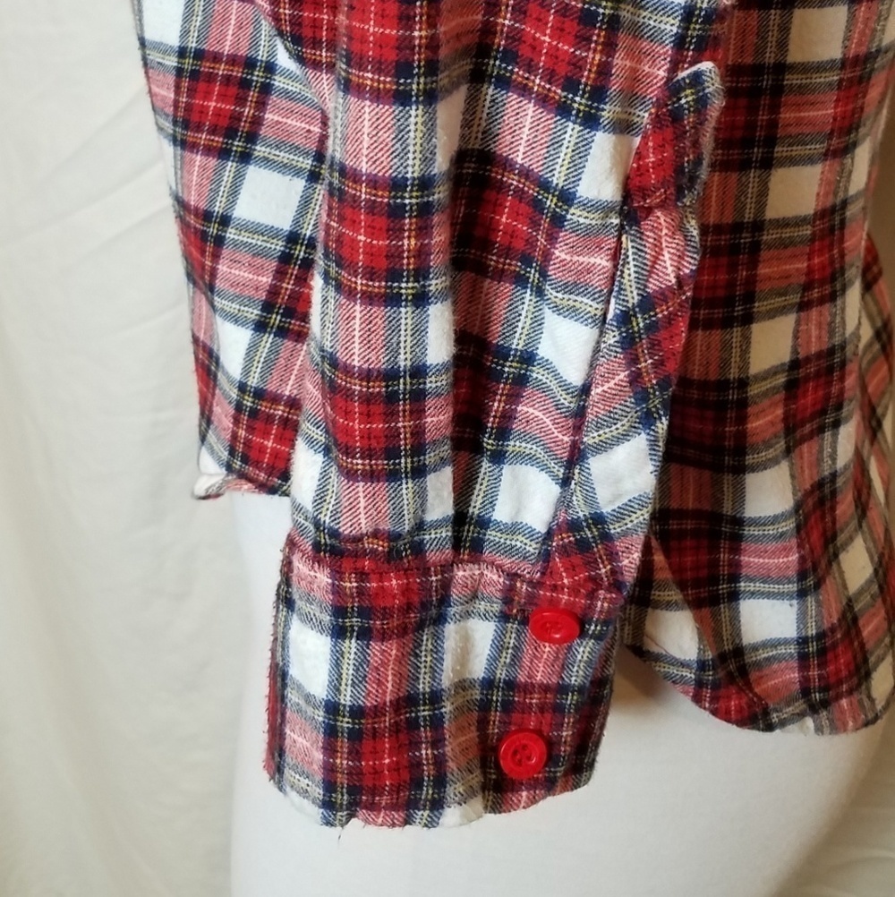 ENVY Me Red Plaid Flannel Shirt - Picture 5 of 6